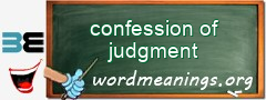 WordMeaning blackboard for confession of judgment